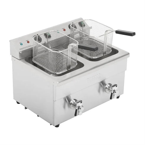 Apuro Twin Tank Induction Fryer - 2x7.5ltr-2x3kW - CT012-A
