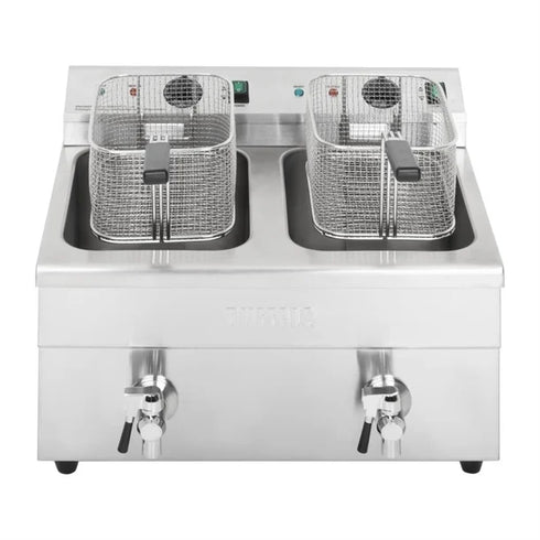 Apuro Twin Tank Induction Fryer - 2x7.5ltr-2x3kW - CT012-A