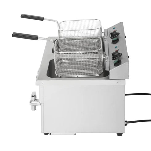 Apuro Twin Tank Induction Fryer - 2x7.5ltr-2x3kW - CT012-A