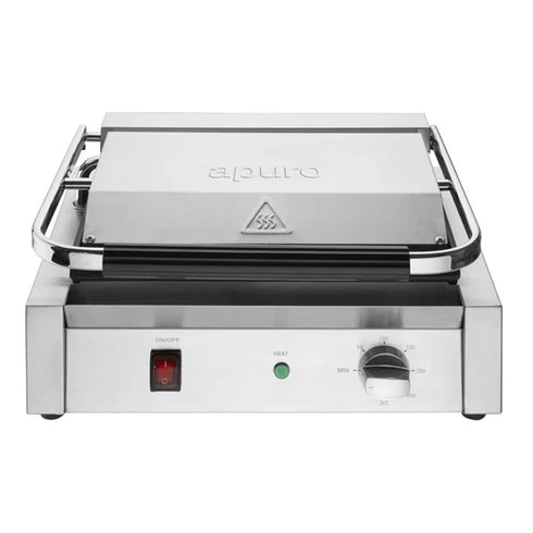 Apuro Bistro Large Ribbed Contact Grill - CU602-A
