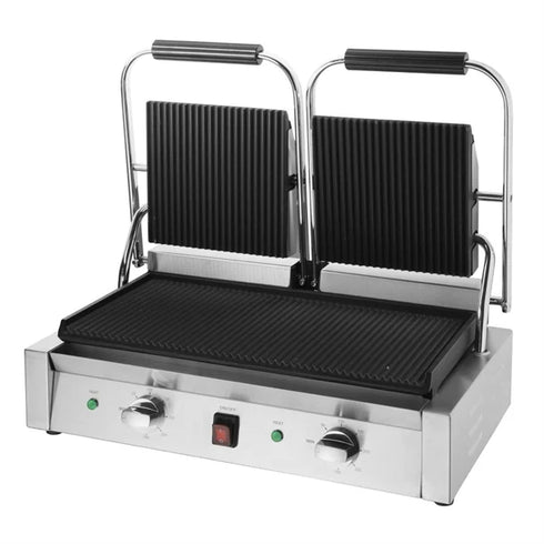 Apuro Bistro Double Ribbed Contact Grill - CU604-A