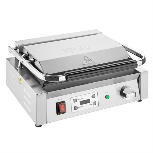 Apuro Large Contact Grill Flat Plates with Timer - CU607-A
