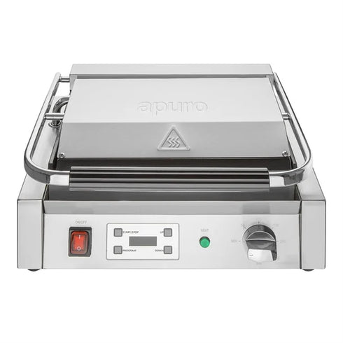 Apuro Large Contact Grill Flat Plates with Timer - CU607-A