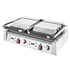 Apuro Double Half Ribbed Contact Grill - CU613-A