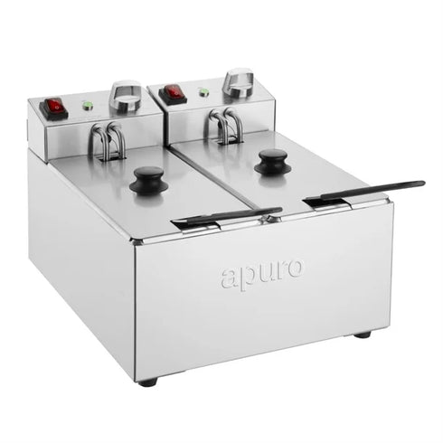 Apuro Twin Tank Fryer - 2x3Ltr - 2x2kW - CU615-A
