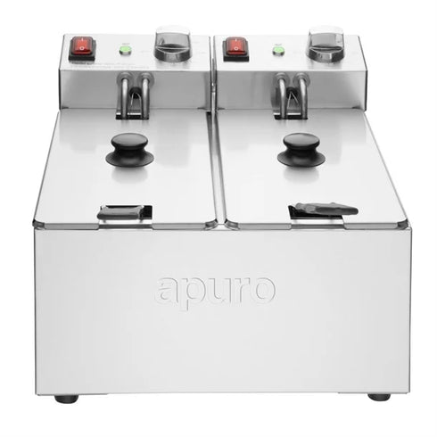 Apuro Twin Tank Fryer - 2x3Ltr - 2x2kW - CU615-A