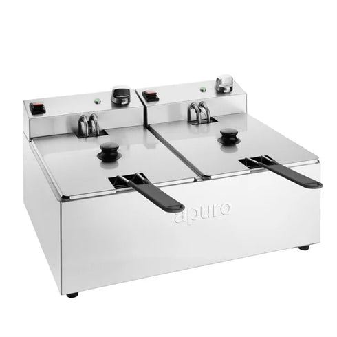 Apuro Twin Tank Fryer - 2x5Ltr - 2x2.8kW - CU619-A