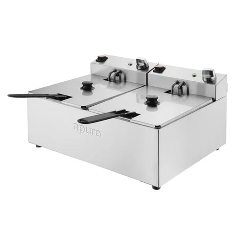 Apuro Twin Tank Fryer - 2x5Ltr - 2x2.8kW - CU619-A