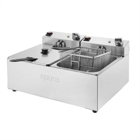 Apuro Twin Tank Fryer - 2x5Ltr - 2x2.8kW - CU619-A