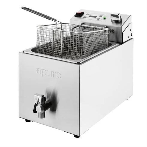 Apuro Single Tank Electric Fryer with Timer - 8Ltr - 2.9kWCU620-A