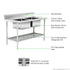 FED Double Centre Sink Bench with Pot Undershelf - DSB7-1500C/A