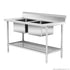 FED Double Centre Sink Bench with Pot Undershelf - DSB7-1500C/A