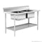 FED Double Centre Sink Bench with Pot Undershelf - DSB7-1500C/A