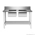 FED Double Centre Sink Bench with Pot Undershelf - DSB7-1500C/A