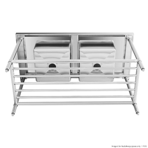 FED Double Centre Sink Bench with Pot Undershelf - DSB7-1500C/A