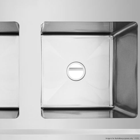 FED Double Centre Sink Bench with Pot Undershelf - DSB7-1500C/A
