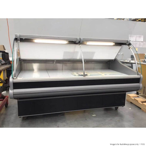 Ex-Showroom: Curved front glass deli display 2020x1140x1260 PAN2000-NSW1229 (Sydney Clearance)