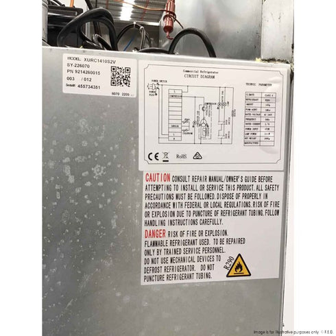 Ex-Showroom: FED-X S/S Four Door Upright Fridge - XURC1410S2V-NSW1282