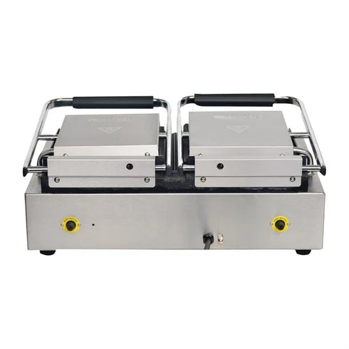 Apuro Double Contact Grill Ribbed Top Plates with Timer - FC385-A