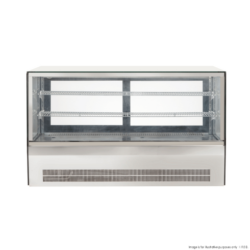 2NDs: Counter top square 2 Shelves Glass cold food display - GN-1200RT-NSW2101