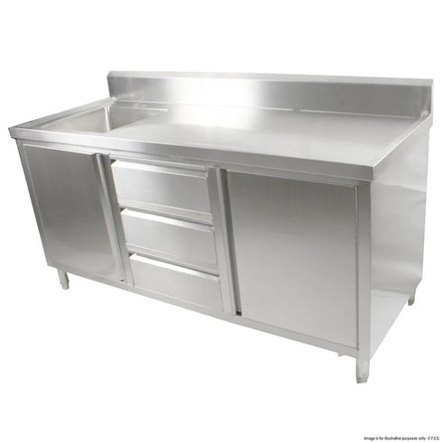 FED Kitchen Tidy Cabinet With Left Sink - SC-7-2100L-H