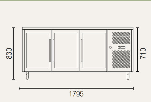Exquisite Snack Size Under Bench Chiller Glass Doors - SSC400G