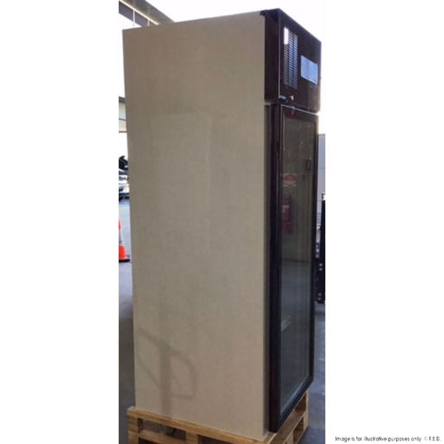 2NDs: Thermaster Single Glass Door Upright Freezer Black Stainless Steel - SUFG500B-QLD349