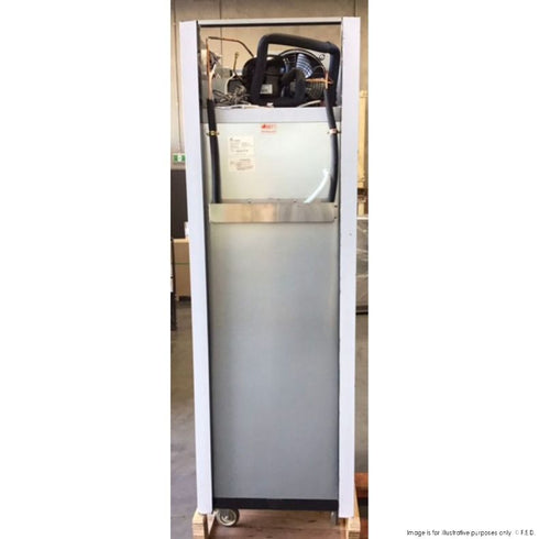 2NDs: Thermaster Single Glass Door Upright Freezer Black Stainless Steel - SUFG500B-QLD349