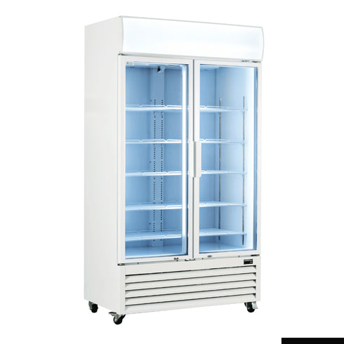 Thermaster Colourbond Upright Drink Fridge Large Two Glass Door LG-1000P