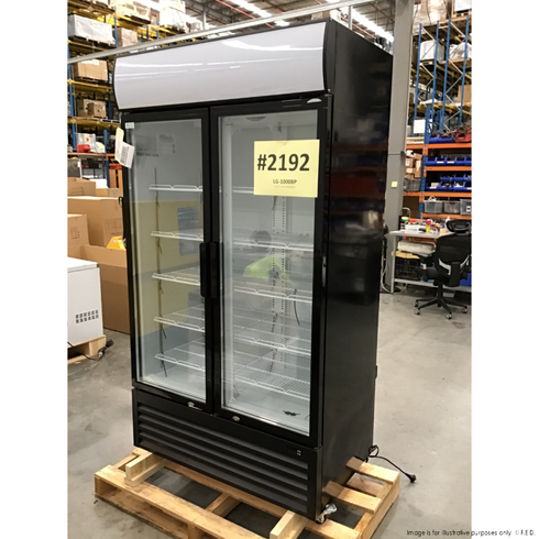 2NDs: Thermaster Colourbond Upright Beverage Fridge 2 Doors Black - LG-1000BP-NSW2192