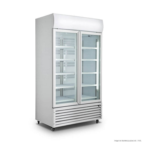 Thermaster Double Glass Door Colourbond Upright Drink Fridge - LG-1000GT