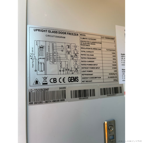 2NDs: Thermaster Triple Door Supermarket Freezer - LG-1500BGBMF-QLD126
