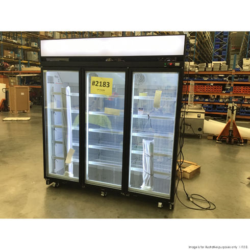 2NDs: Thermaster Black Upright Three Glass Door Freezer - LG-1563DF-NSW2183
