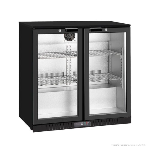 Thermaster Under Bench double Heated Glass Doors Bar Fridge/Cooler with heater switch - LG-208TD