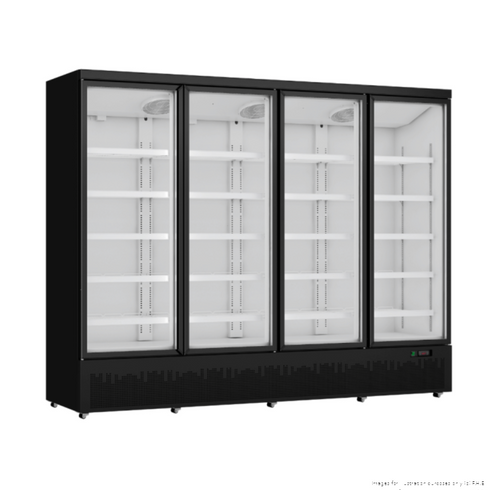 Thermaster 4 Door Glass Door Supermarket Freezer 1938L Black - LG-2500BGBMF