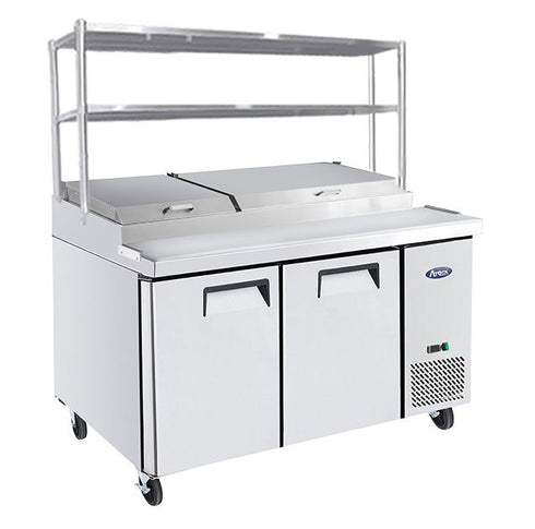 Atosa 2-Door Pizza Prep Table Fridge - MPF8202OS