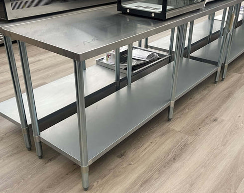 Economic 304 Grade Stainless Steel Table 2400x600x900 - 6 legs - 2400-6-WB