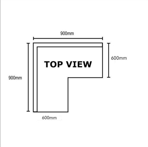 FED Corner Workbench, 150mm Splashback & Undershelf - WBCB6-0900/A