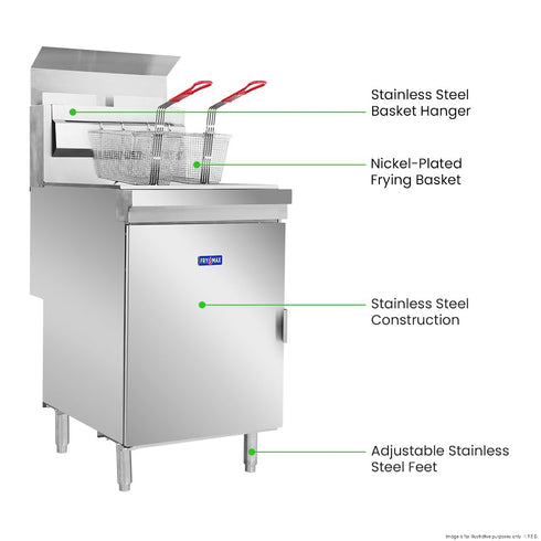 GasMax Superfast LPG Gas Tube Twin Vat Fryer - RC400TELPG