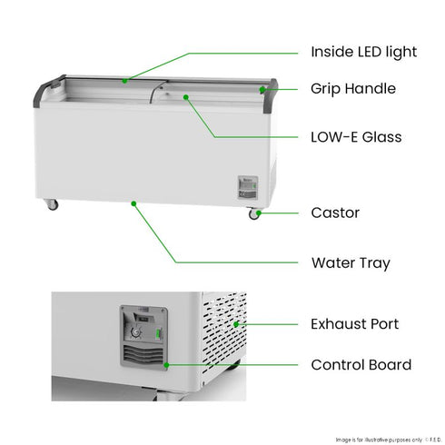 Thermaster Heavy Duty Supermarket Glass Sliding Lid Freezers 576L - SD-576K