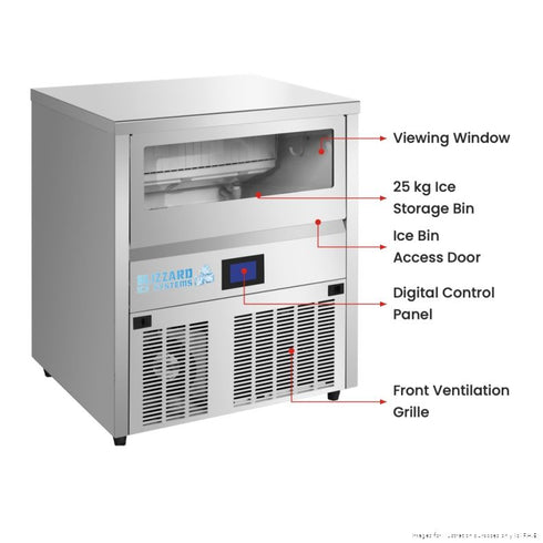BLIZZARD Crystal Column Pro Octagonal Cylinder Ice Maker 63kg/24hr with 25kg Storage - SIC-63R