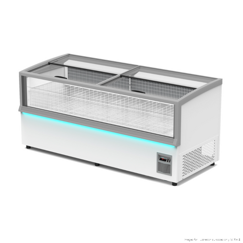 Thermaster 984L 2 Sliding Lid Side Piece Dual Temperature Supermarket Island Display - SIFW-L210G