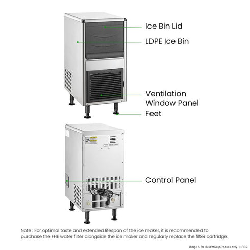 Blizzard Underbench Bullet Ice Maker 25kg Production SN-25C
