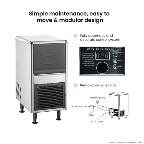Blizzard Underbench Bullet Ice Maker 25kg Production SN-25C