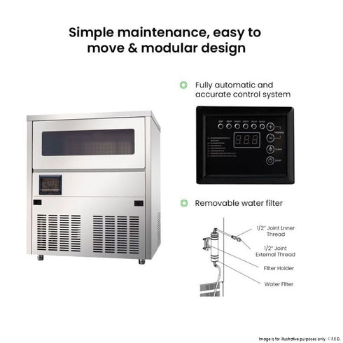 Blizzard Professional Crescent Ice Maker 80kg Production SN-80C