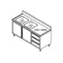 FED Sink Cabinet with Left Double Bowls - DSC-1800L-H