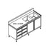 FED Sink Cabinet with Right Double Bowls - DSC-2100R-H