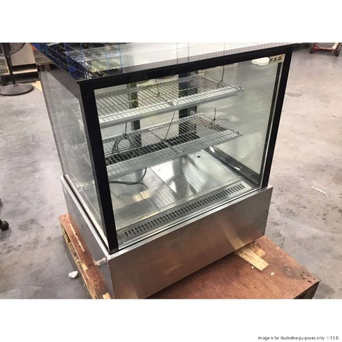 2NDs: Bonvue Black Trim Square Glass Cake Display 2 Shelves SSU90-2XB-NSW1846