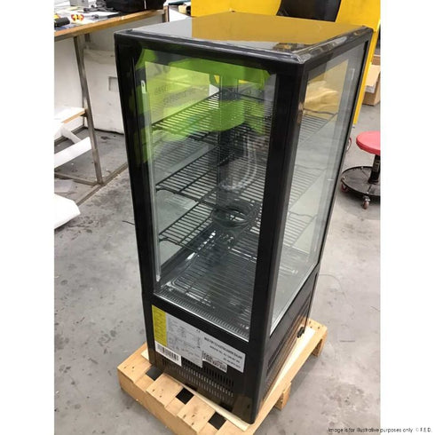 2NDs: Thermaster Four-Sided Countertop Beverage Display Fridge Black TCBD78B-NSW1762