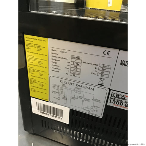 2NDs: Thermaster Four-Sided Countertop Beverage Display Fridge Black - TCBD78B-NSW2002